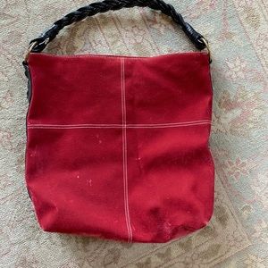 Red Suede tote bag